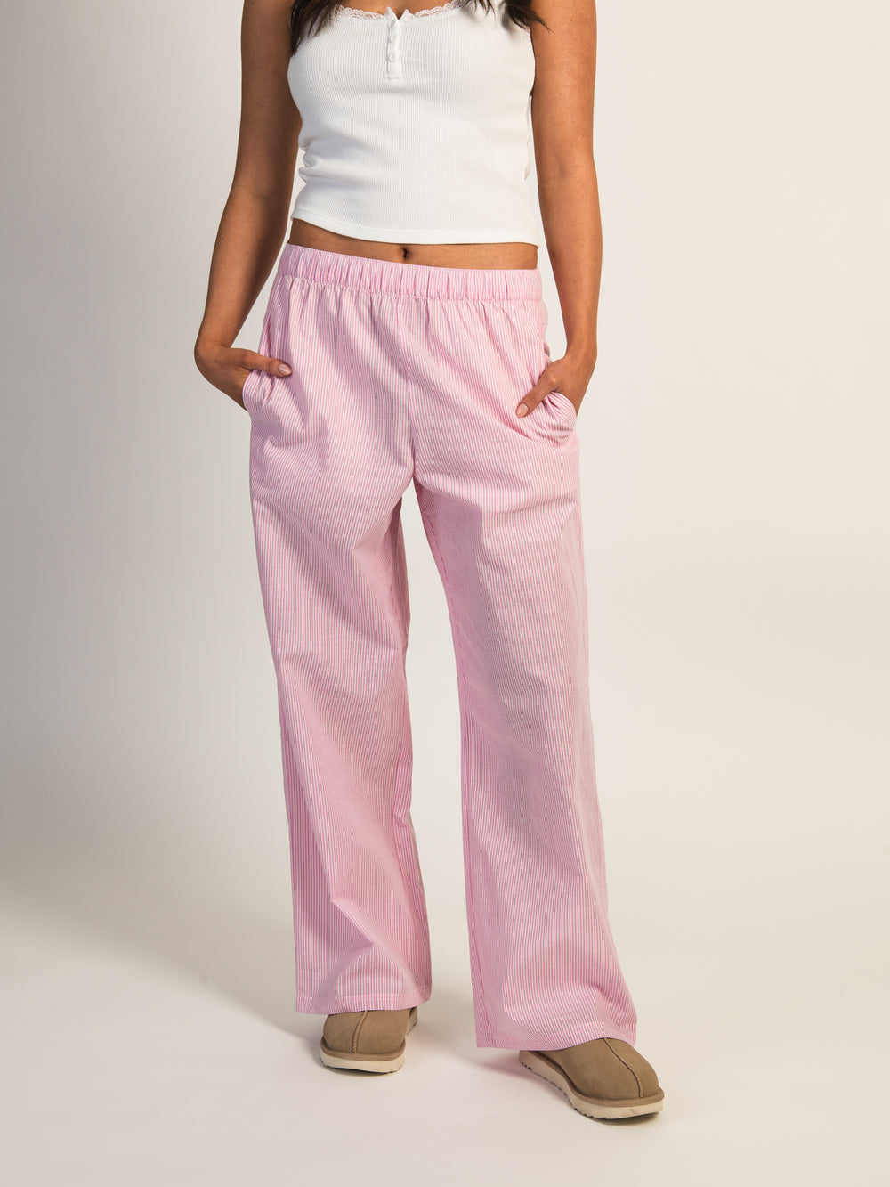 HARLOW TAYLOR PANT - PINK/WHITE