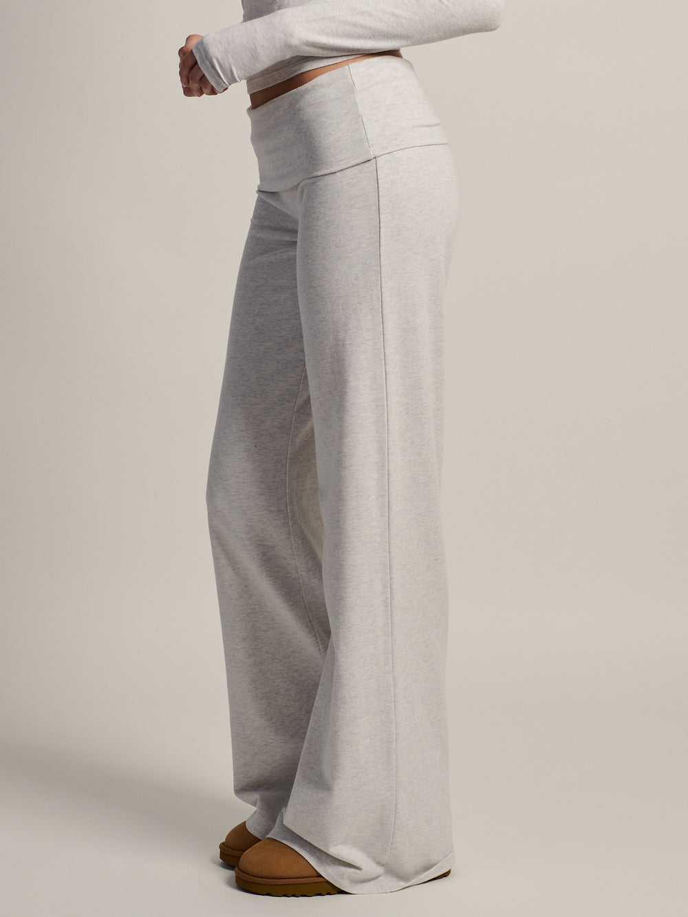 HARLOW ESSENTIAL FOLDOVER WIDE LEG PANT - CLOUD