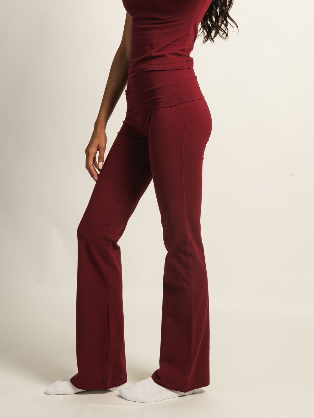HARLOW GIA FOLDOVER PANT - BURGUNDY