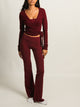 HARLOW HARLOW GIA FOLDOVER PANT - BURGUNDY - Boathouse