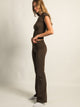 HARLOW GIA FOLDOVER PANT - CHOCOLATE