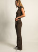 HARLOW HARLOW GIA FOLDOVER PANT - CHOCOLATE - Boathouse