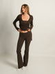 HARLOW HARLOW GIA FOLDOVER PANT - CHOCOLATE - Boathouse