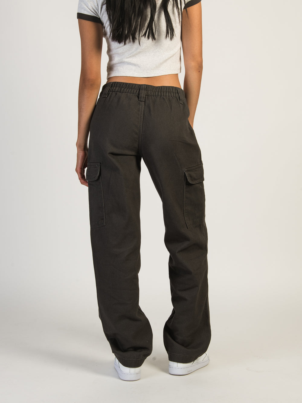 HARLOW LOW RISE CARGO PANT - CHARCOAL - CLEARANCE