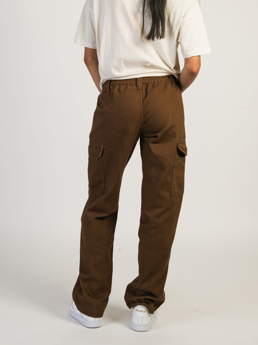 HARLOW LOW RISE CARGO PANT - CHOCOLATE - CLEARANCE