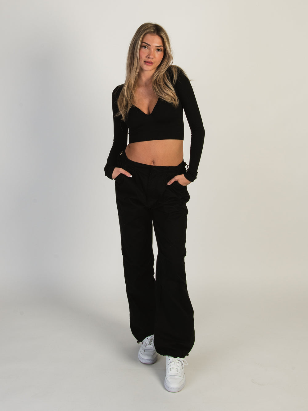HARLOW PAXTON PARACHUTE PANT - BLACK - CLEARANCE