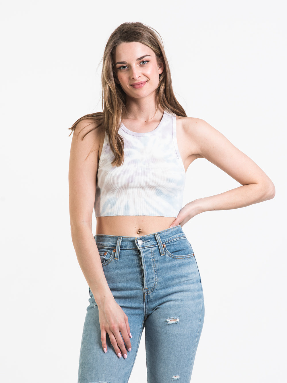 HARLOW HIGHNECK TIE DYE TANK - CLEARANCE