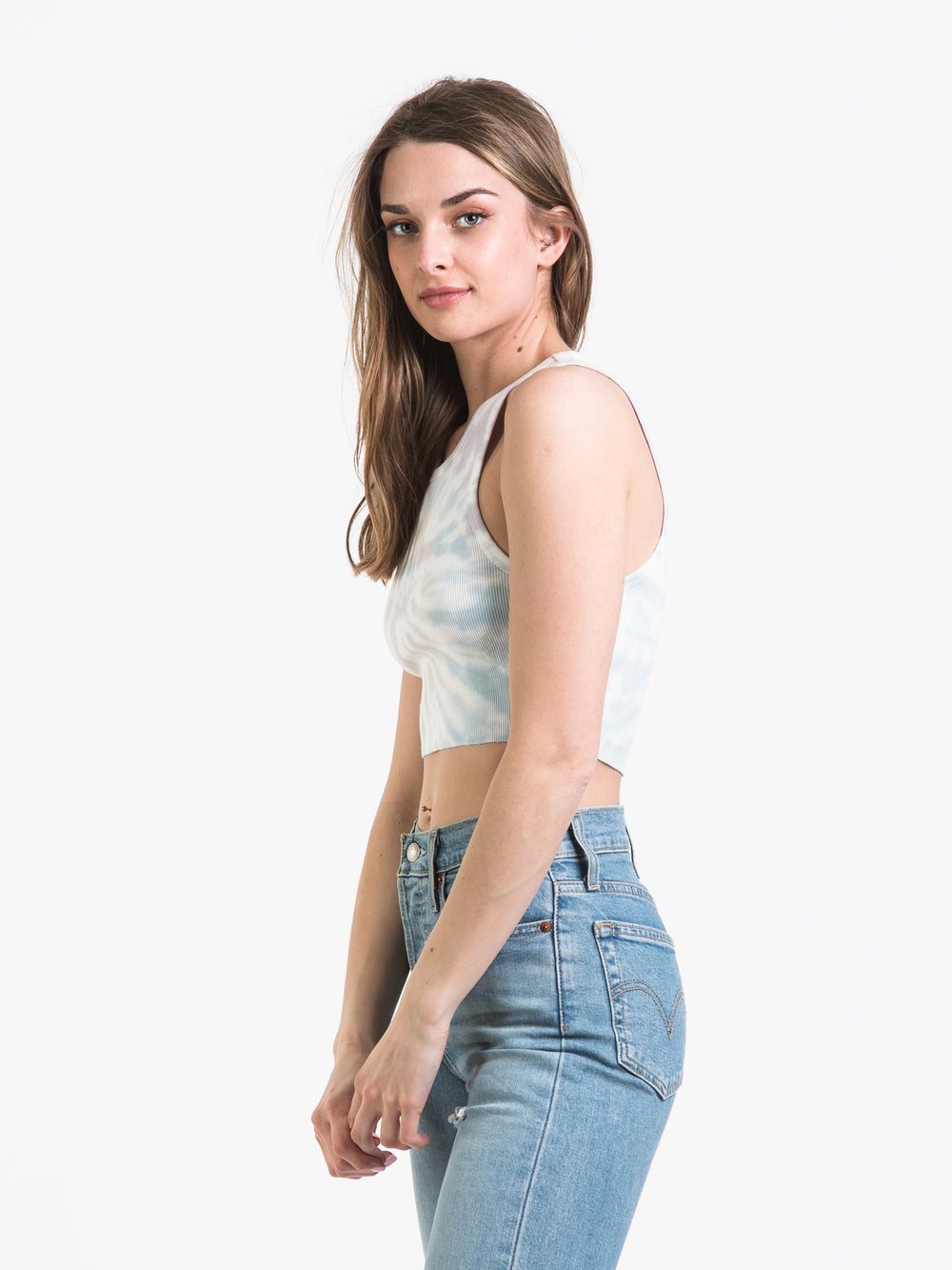 HARLOW HIGHNECK TIE DYE TANK - CLEARANCE