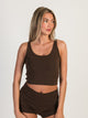 HARLOW HARLOW TILLY CROPPED TANK - CHOCOLATE - CLEARANCE - Boathouse