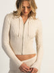 HARLOW HARLOW BROOKE CABLE KNIT SWEATER - OATMEAL - Boathouse