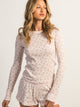 HARLOW HARLOW WAFFLE TEDDY CREWNECK LONG SLEEVE - BABY PINK - Boathouse