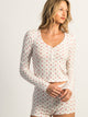 HARLOW HARLOW HOLLY LONG SLEEVE DITSY HENLEY - WHITE - Boathouse