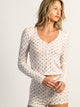 HARLOW HARLOW HOLLY LONG SLEEVE DITSY HENLEY - WHITE - Boathouse