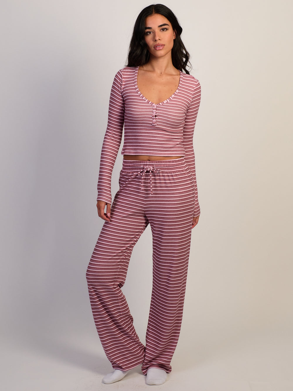 HARLOW HARLOW HOLLY HENLEY LONG SLEEVE - BURGUNDY - Boathouse