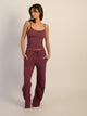 HARLOW SUNNI STRIPE JERSEY PANT - BURGUNDY