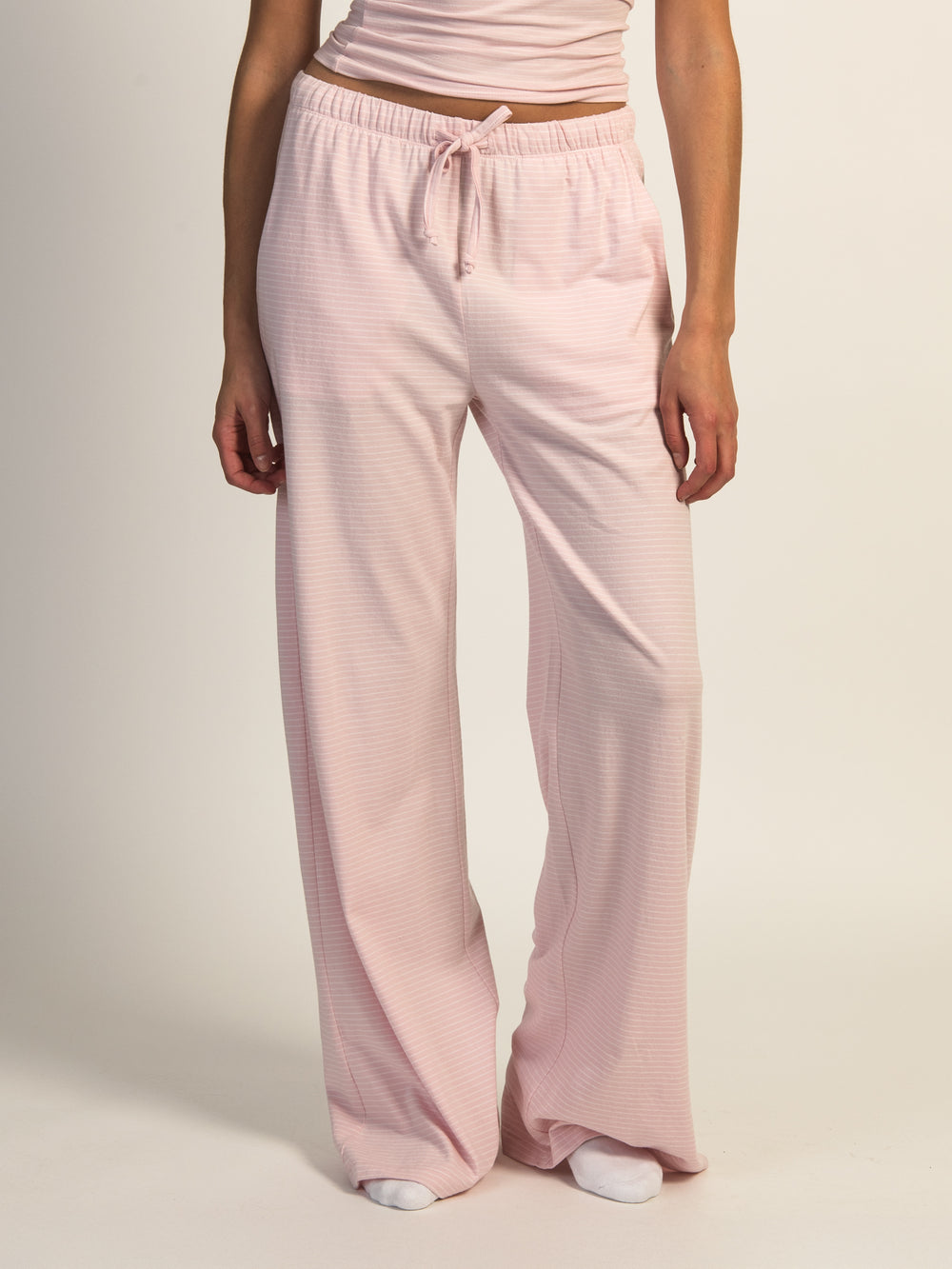 HARLOW SUNNI JERSEY STRIPED PANT - LIGHT PINK