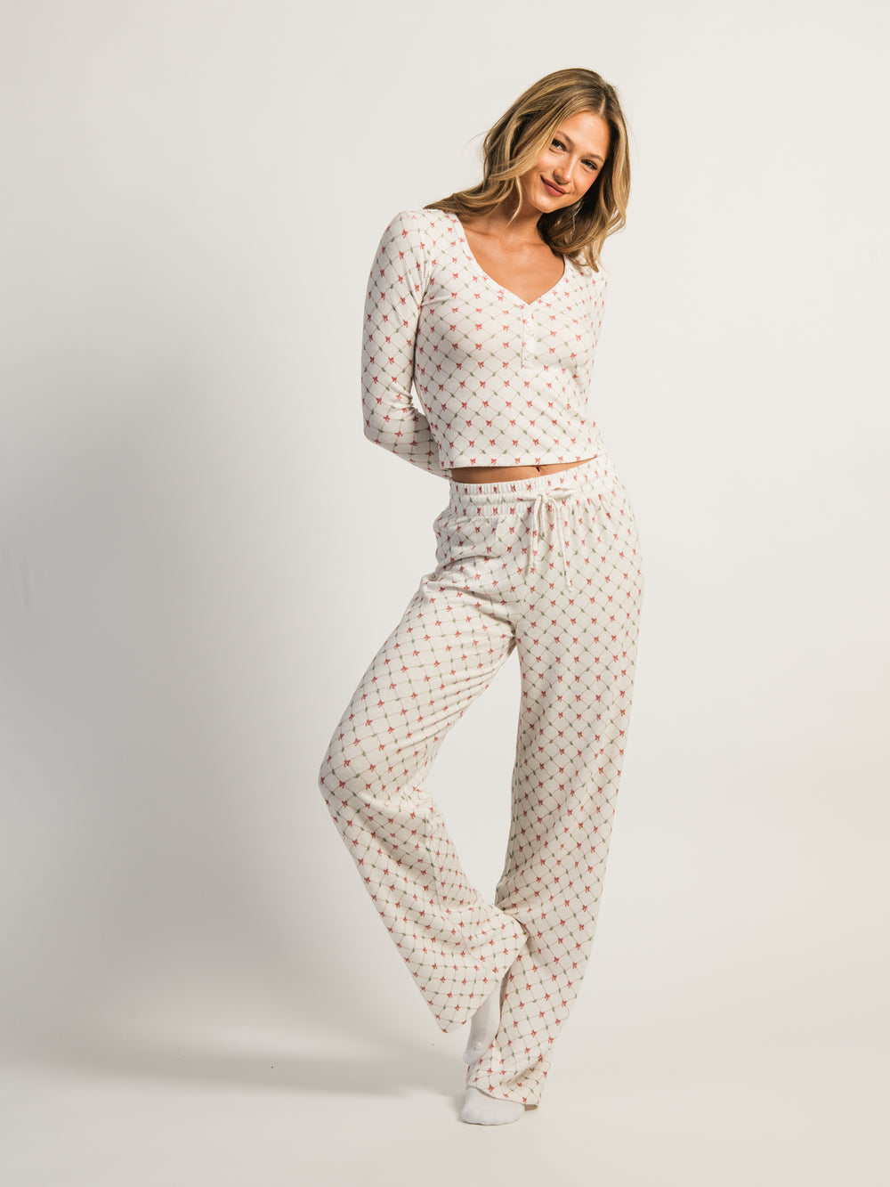 HARLOW HOLLY DITSY PANT - WHITE