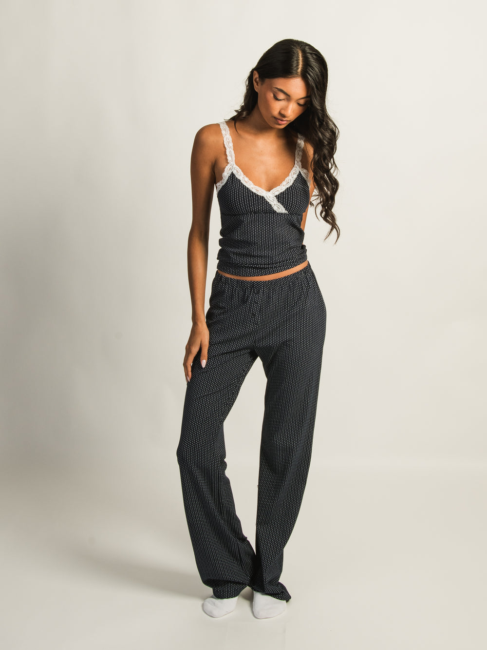 HARLOW PAYTON PRINT JERSEY PANT - NAVY