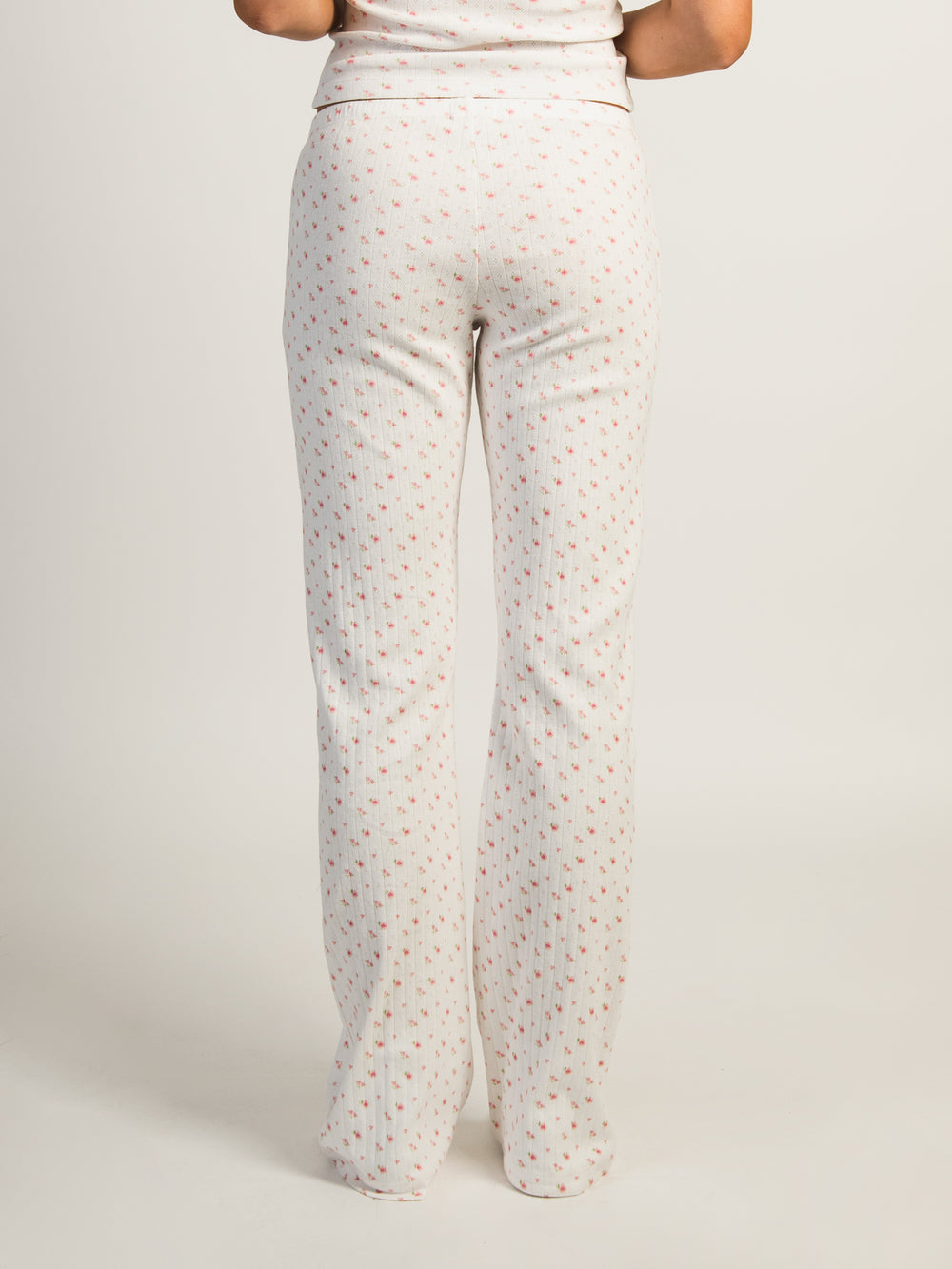 PANTALON IMPRIMÉ POINTELLE HARLOW PAYTON - BLANC/ROSE