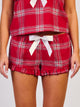 SHORT À CARREAUX HARLOW - ROUGE/BLANC