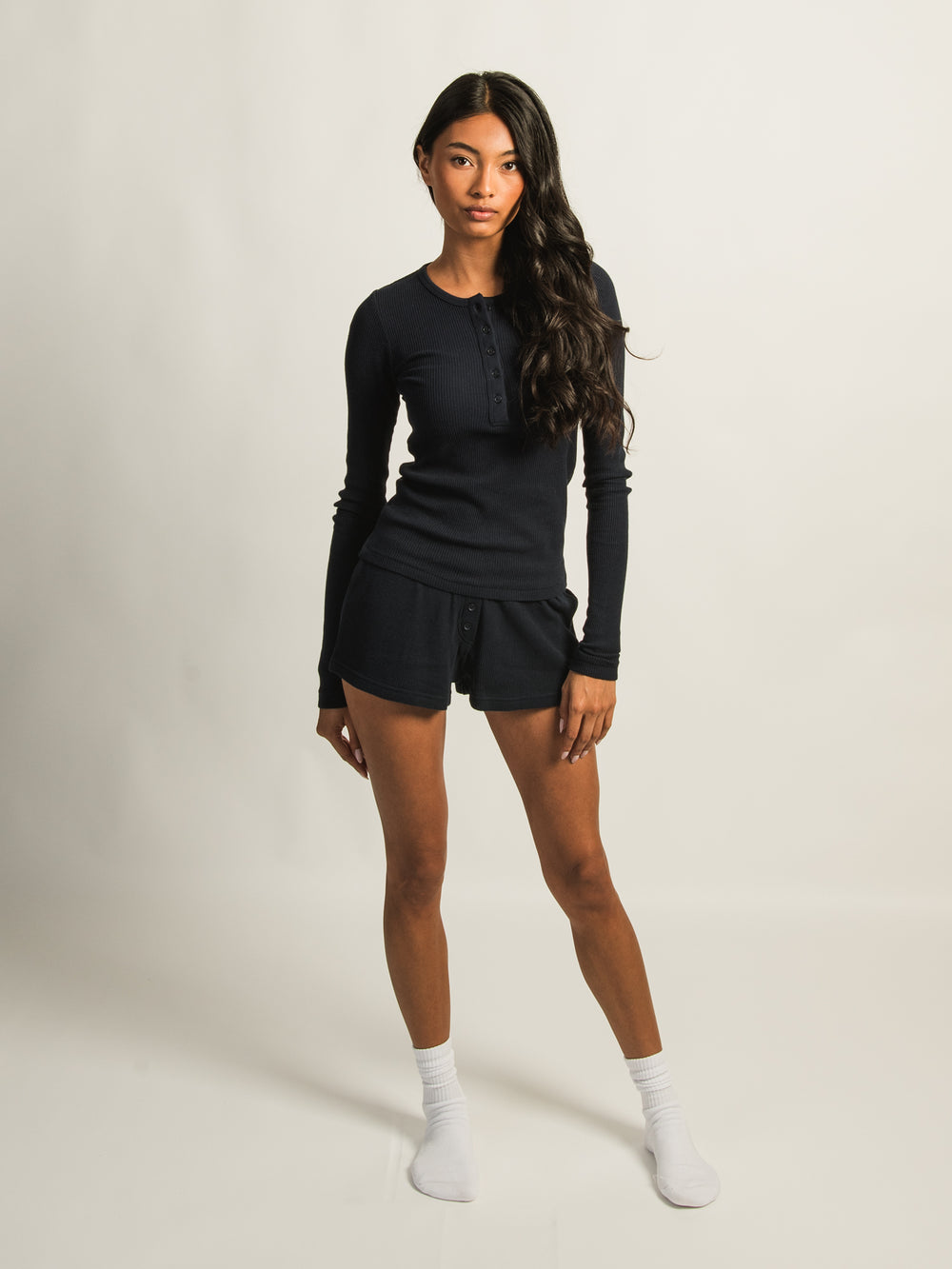 HARLOW ALLIE WAFFLE SHORT - NAVY