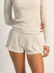 HARLOW ALLIE WAFFLE MELANGE SHORT - OATMEAL