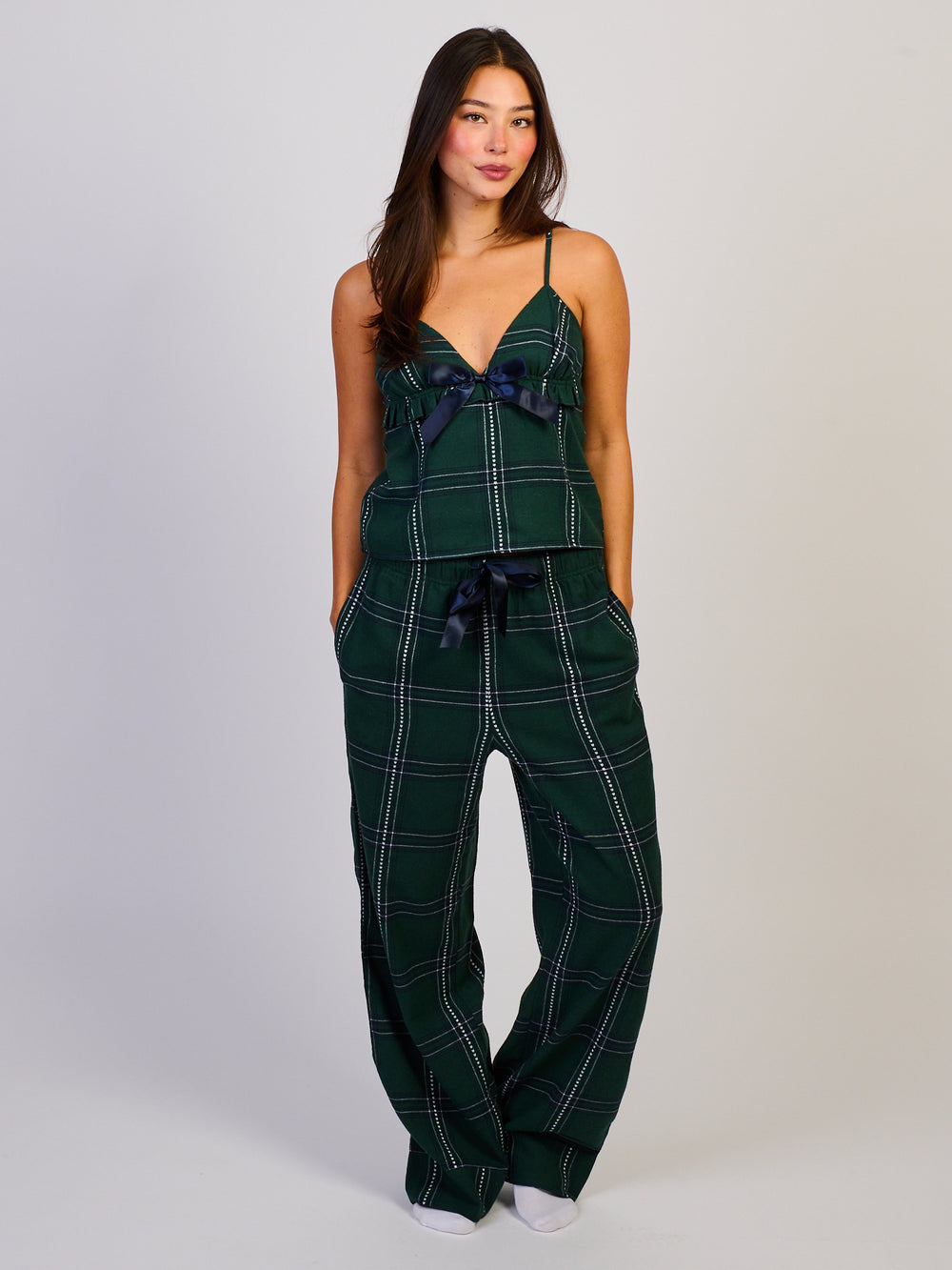 CAMISOLE À CARREAUX HARLOW - FORÊT