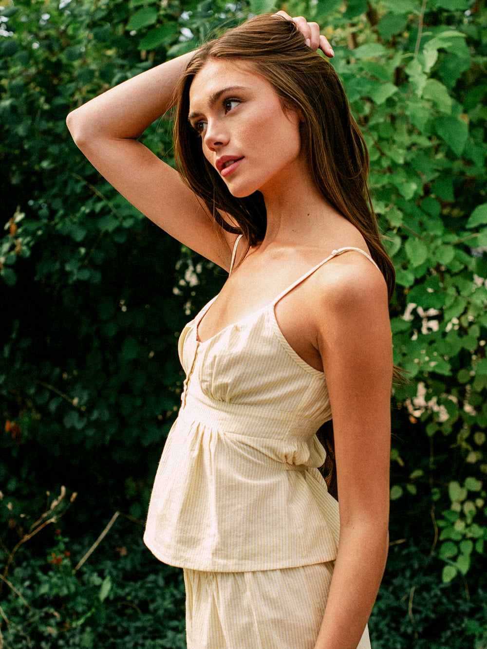 HARLOW POSIE TOP - YELLOW/WHITE