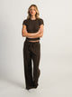 HARLOW HARLOW ALLIE WAFFLE TEE - CHOCOLATE - Boathouse