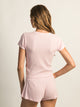 HARLOW HARLOW ALLIE WAFFLE TEE - LIGHT PINK - Boathouse