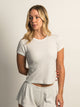 HARLOW HARLOW ALLIE WAFFLE TEE - MELANGE - Boathouse