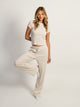 HARLOW HARLOW ALLIE WAFFLE MELANGE TEE - OATMEAL - Boathouse