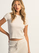 HARLOW HARLOW ALLIE WAFFLE MELANGE TEE - OATMEAL - Boathouse