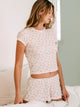 HARLOW HARLOW ALLIE WAFFLE TEDDY TEE - BABY PINK - Boathouse