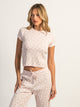 HARLOW HARLOW ALLIE WAFFLE TEDDY TEE - BABY PINK - Boathouse