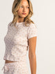 HARLOW HARLOW ALLIE WAFFLE TEDDY TEE - BABY PINK - Boathouse