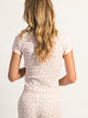 HARLOW HARLOW ALLIE WAFFLE TEDDY TEE - BABY PINK - Boathouse