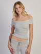 HARLOW HARLOW PENNY TEE - MELANGE - Boathouse