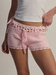 HARLOW HARLOW KRISTY CROCHET SHORT - BABY PINK - Boathouse