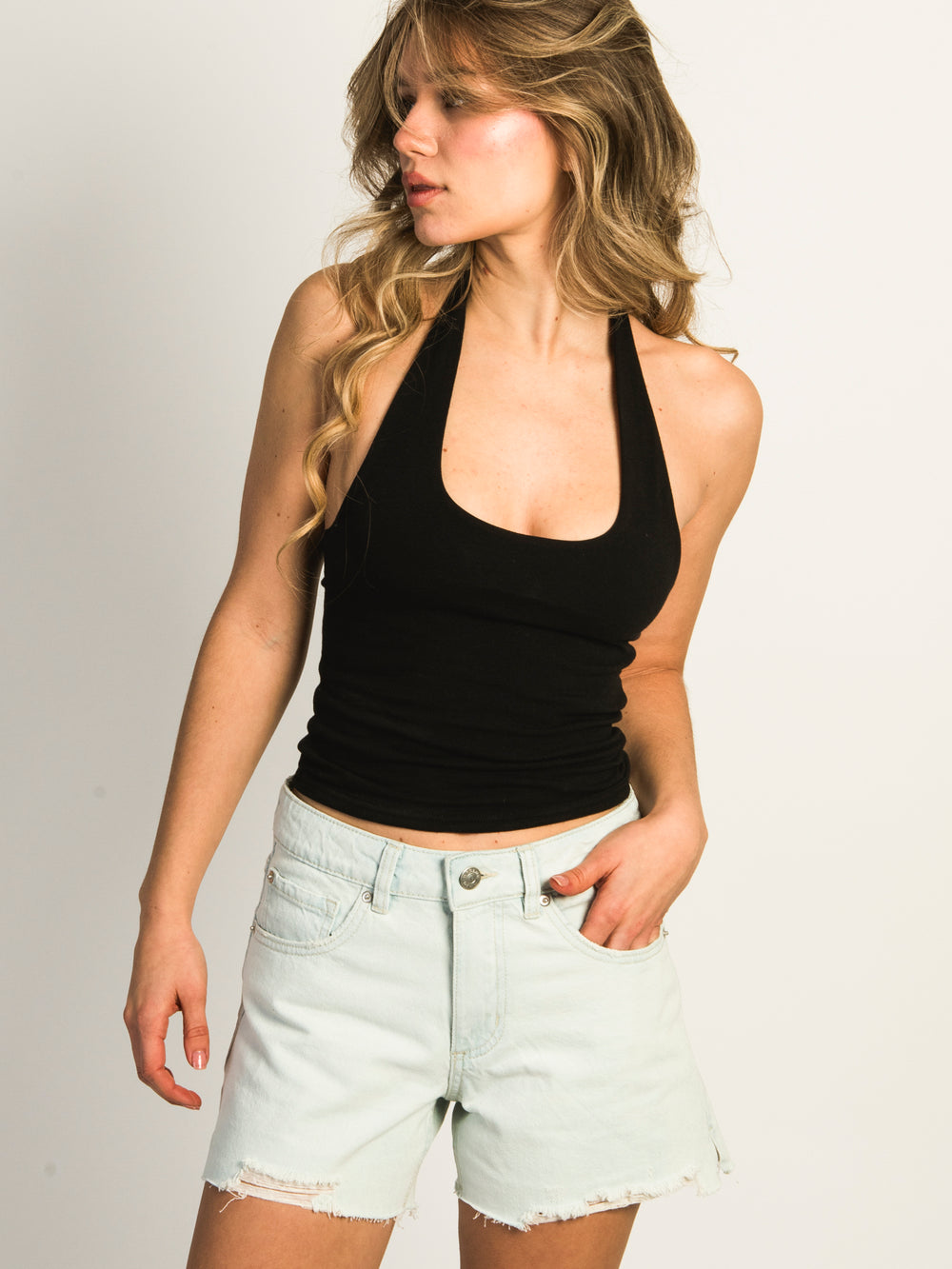 HARLOW HALROW MIDI SHORT - CHAMBRAY