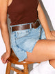 HARLOW HARLOW MIDI SHORT - LIGHT WASH DENIM - Boathouse