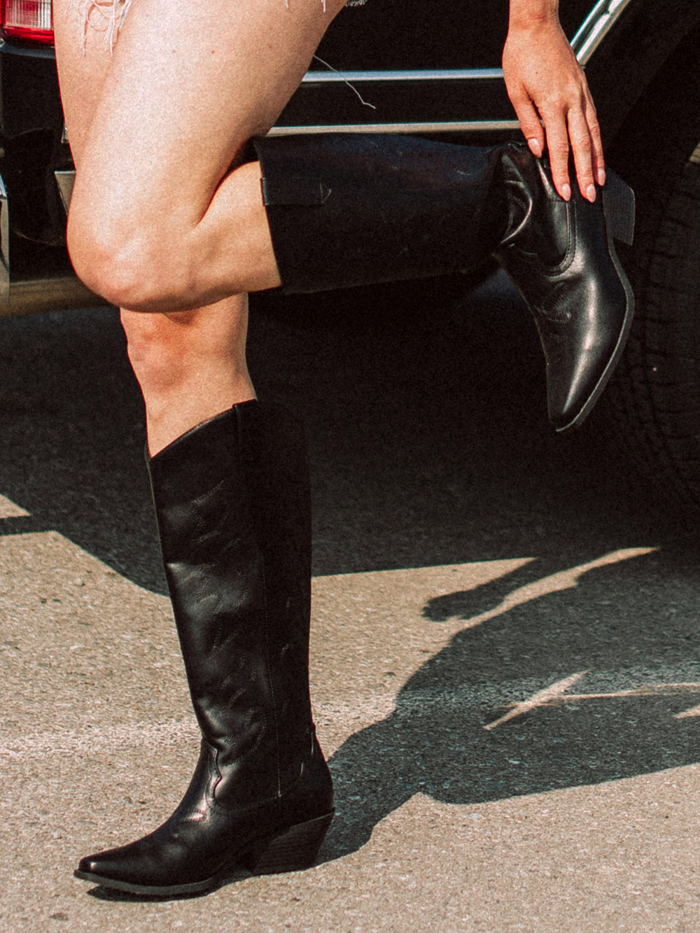 BOTTES DE COW-BOY HARLOW STASSIE POUR FEMMES - NOIR