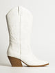 HARLOW WOMENS HARLOW STASSIE COWBOY BOOTS - WHITE - Boathouse