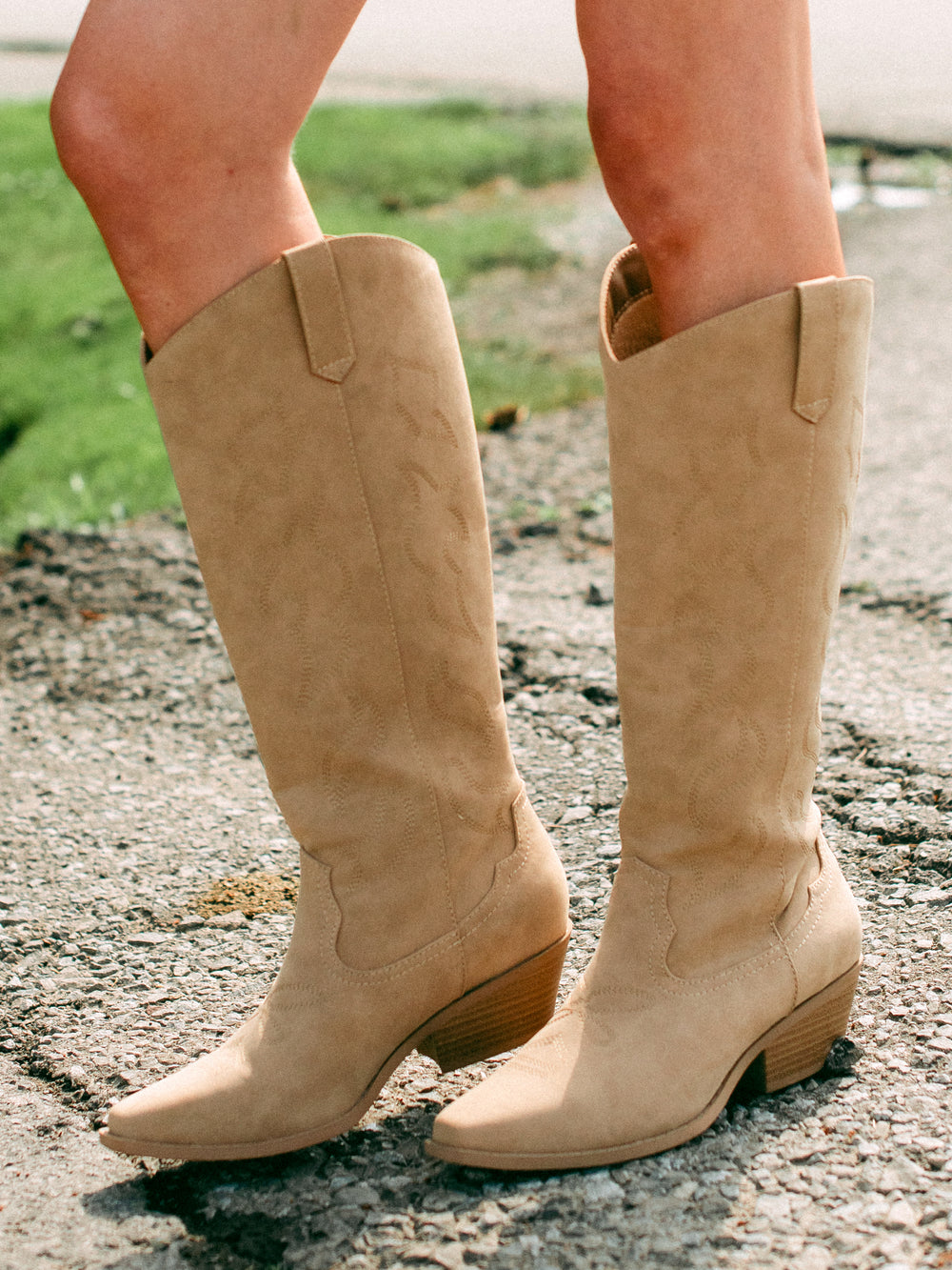 WOMENS HARLOW OAKLEE COWBOY BOOTS - CAMEL