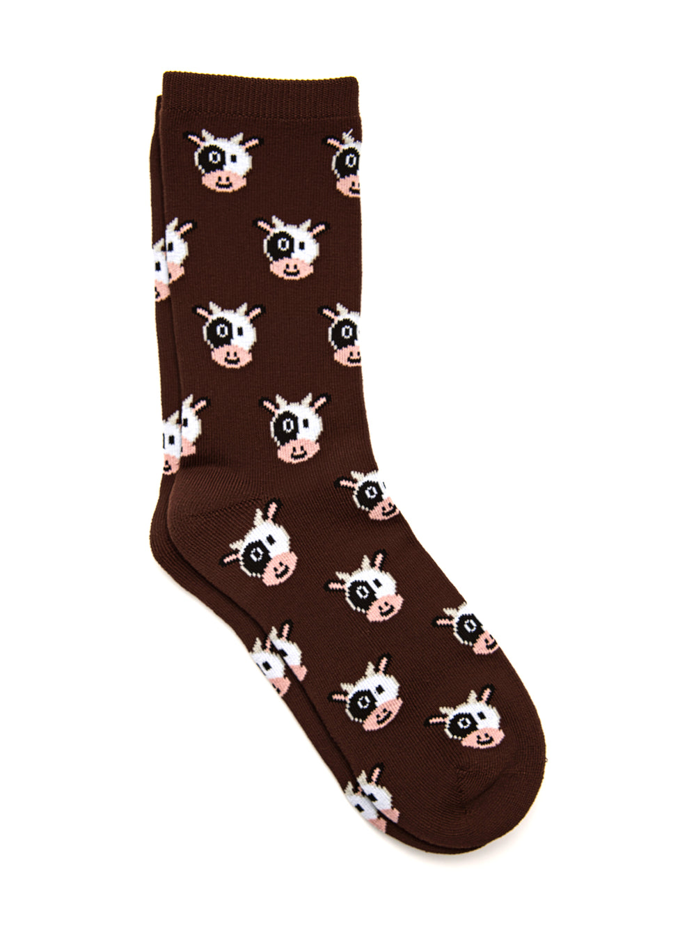 COW PRINT SOCK - CHOCOLATE