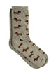 HARLOW WIENER DOG PRINT SOCK - HEATHER GREY