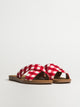 HARLOW WOMENS HARLOW CAMI SANDALS - RED GINGHAM - Boathouse