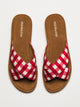 HARLOW WOMENS HARLOW CAMI SANDALS - RED GINGHAM - Boathouse