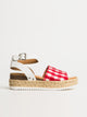 HARLOW WOMENS HARLOW TOPIC SANDALS - RED GINGHAM - Boathouse