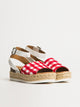 HARLOW WOMENS HARLOW TOPIC SANDALS - RED GINGHAM - Boathouse